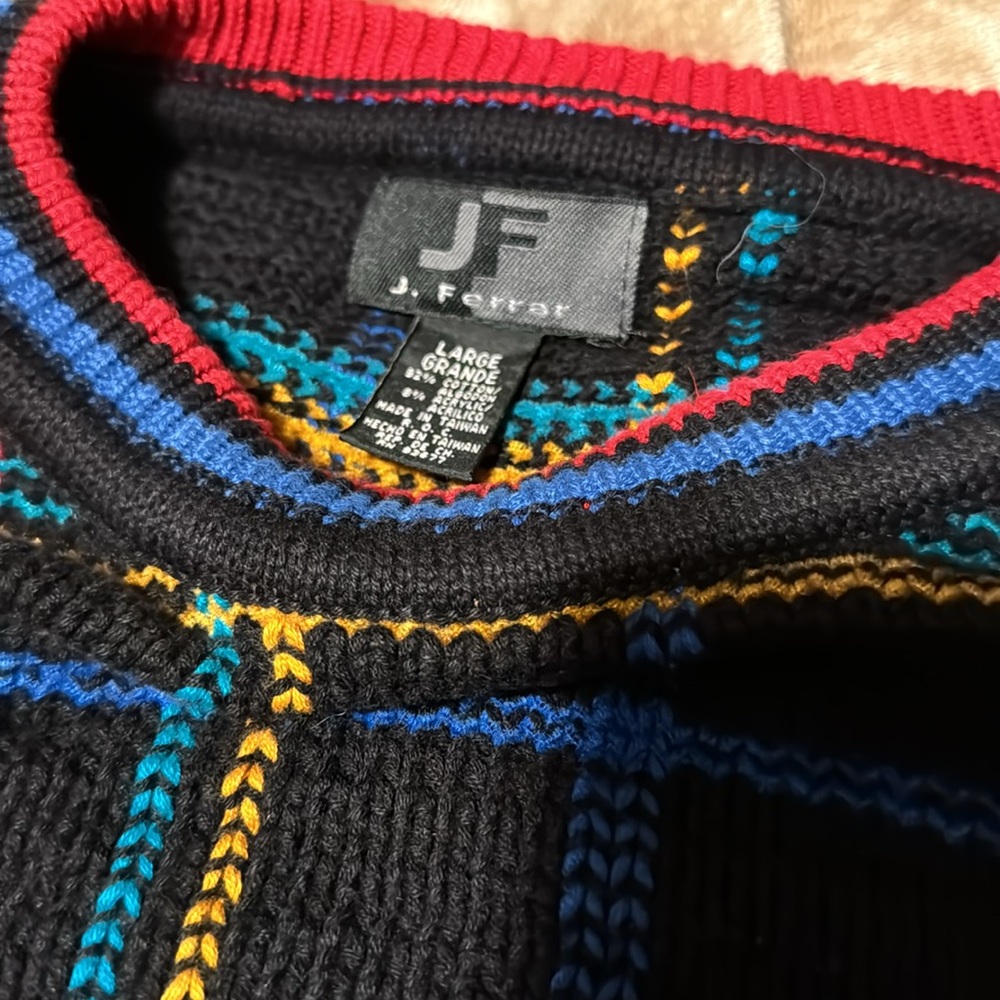 Vtg Color Block Sweater Size Large - image 2